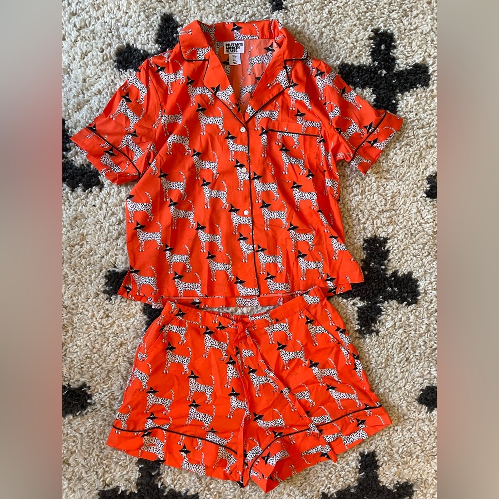 Funky Witch Cat Print Pajamas